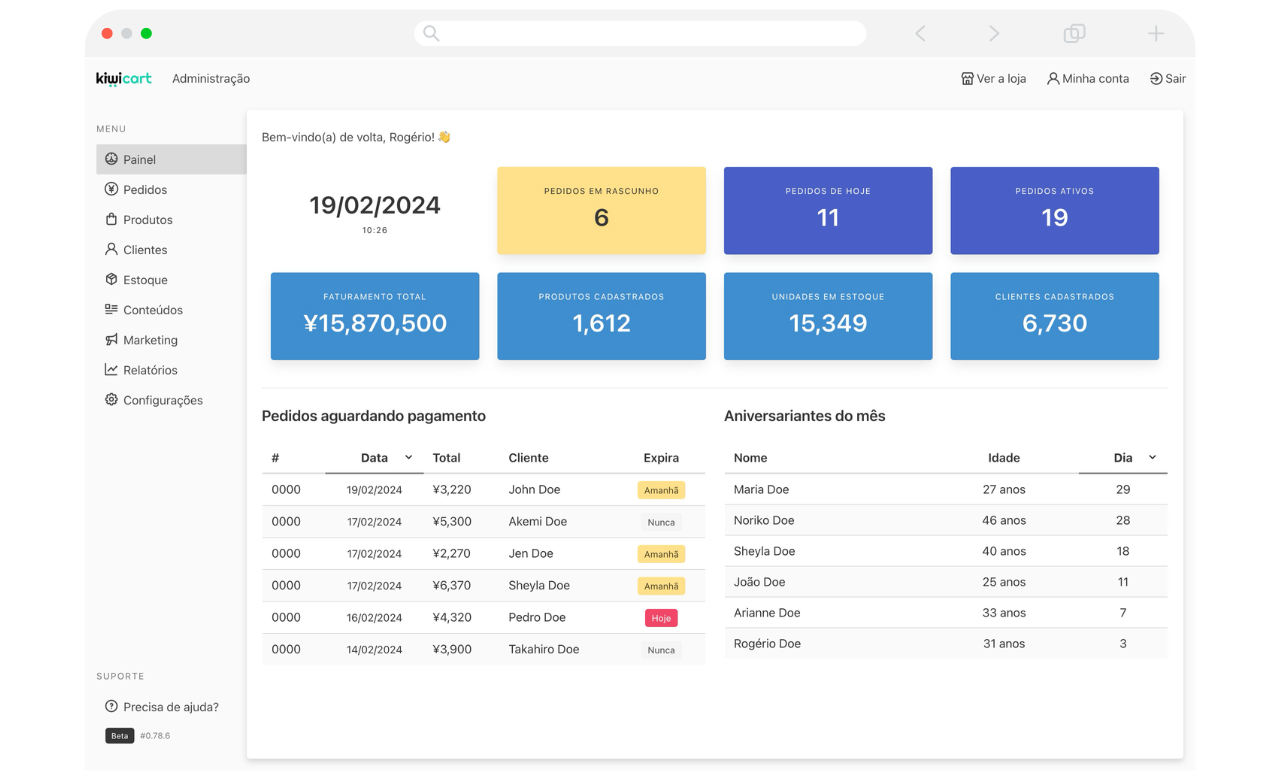 KiwiCart Dashboard